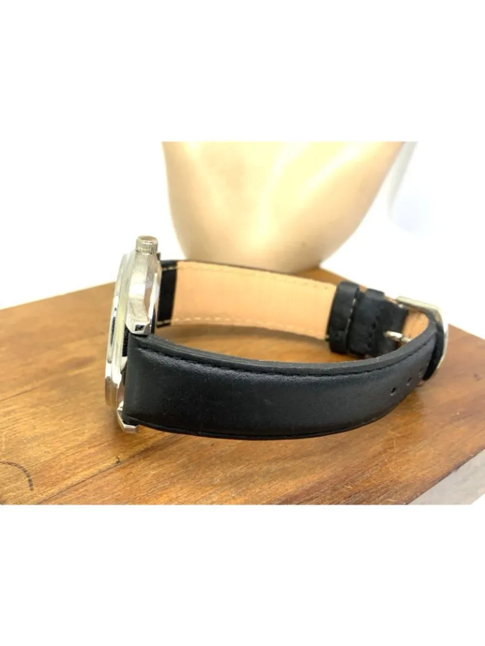 Sweda Up With People Foundation Mens Watch Quartz Silver Dial Black Leather 39mm